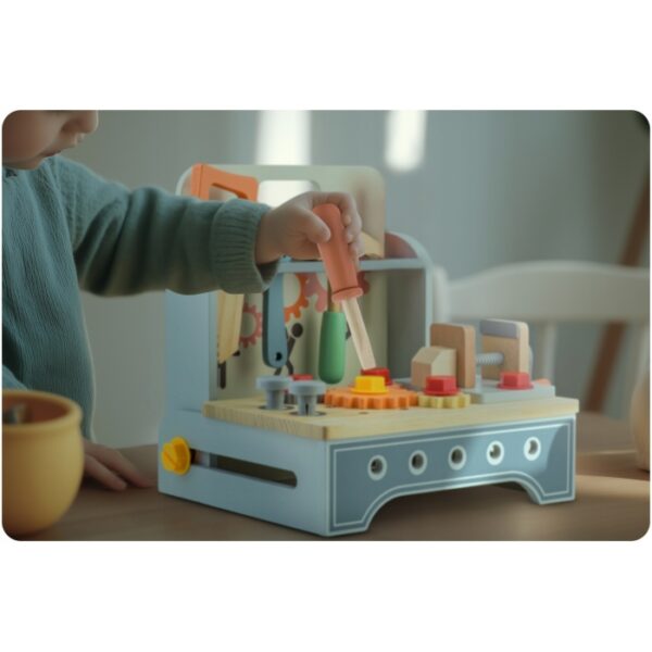 Mini atelier de lucru din lemn cu accesorii incluse, 30 x 25 x 30 cm, Ricokids RK-877 2