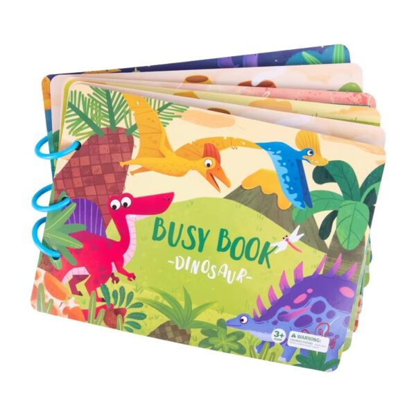 Carte de activități Busy Book Montessori cu stickere reutilizabile – Dinozauri