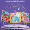 Carte magnetică tip puzzle, pliabilă 3-în-1, Quiet Book cu magnet, niveluri 1-5