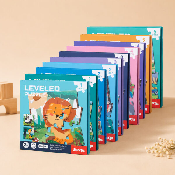 Carte magnetică tip puzzle, pliabilă 3-în-1, Quiet Book cu magnet, niveluri 1-5