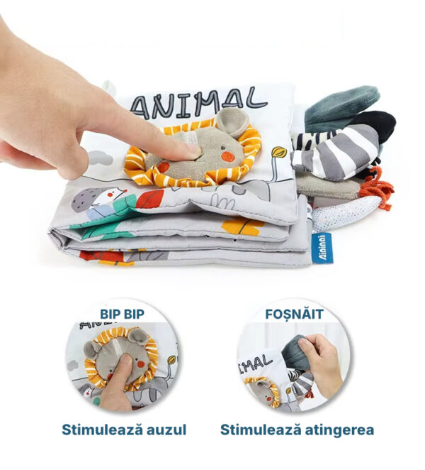 Carte textilă senzorială pentru bebeluși