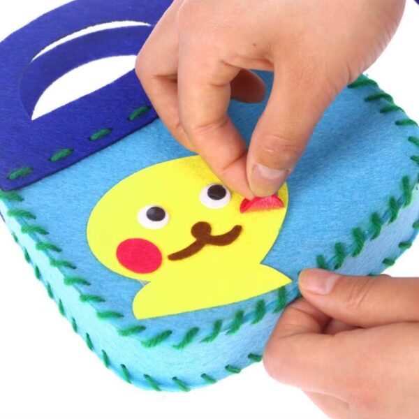 Geantă DIY din fetru pentru copii, kit creativ de cusut