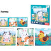 Carte magnetică tip puzzle, pliabilă 3-în-1, Quiet Book cu magnet, niveluri 1-5 Nivel 1 (Ferma)