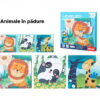 Carte magnetică tip puzzle, pliabilă 3-în-1, Quiet Book cu magnet, niveluri 1-5 Nivel 1 (Animale în pădure)