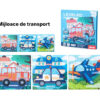 Carte magnetică tip puzzle, pliabilă 3-în-1, Quiet Book cu magnet, niveluri 1-5 Nivel 2 (Mijloace de transport)