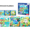 Carte magnetică tip puzzle, pliabilă 3-în-1, Quiet Book cu magnet, niveluri 1-5 Nivel 3 (Petrecere în pădure)