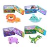 Puzzle din lemn pentru copii în cutie metalică, 6 mini-puzzle-uri