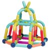 Set construcție cu bare magnetice și bile, culori pastel